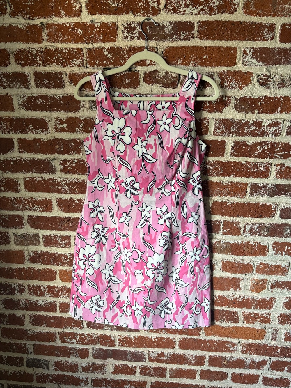 90s Vintage City Triangles Pink Floral / Hawaiian Mini Dress